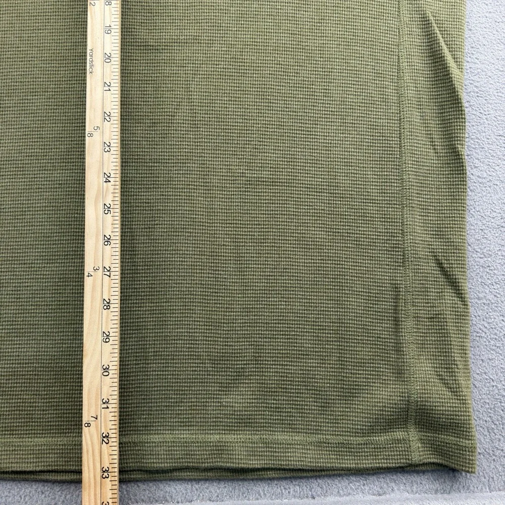 Duluth Trading Relaxed Fit Burly Thermal Long Sleeve Henley Mens 2XL Green